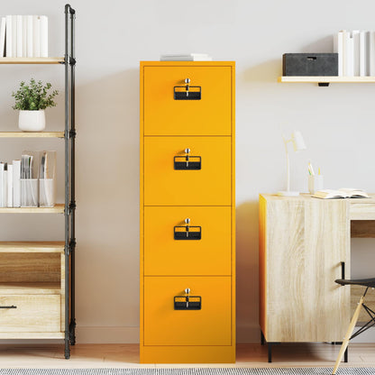 File Cabinet Mustard Yellow 44 x 50 x 139 cm Cold-Rolled Steel