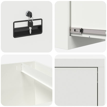File Cabinet Geometric White 44 x 50 x 139 cm Cold-Rolled Steel