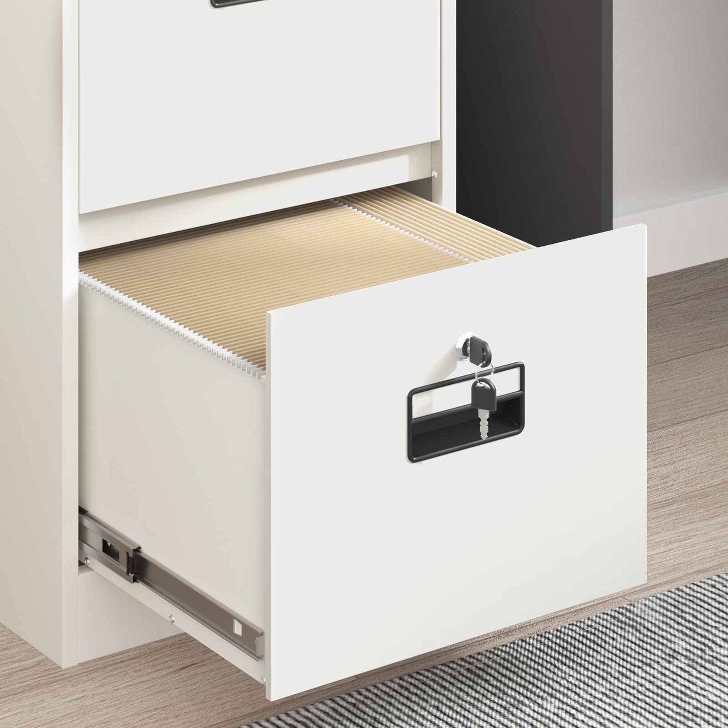 File Cabinet Geometric White 44 x 50 x 139 cm Cold-Rolled Steel