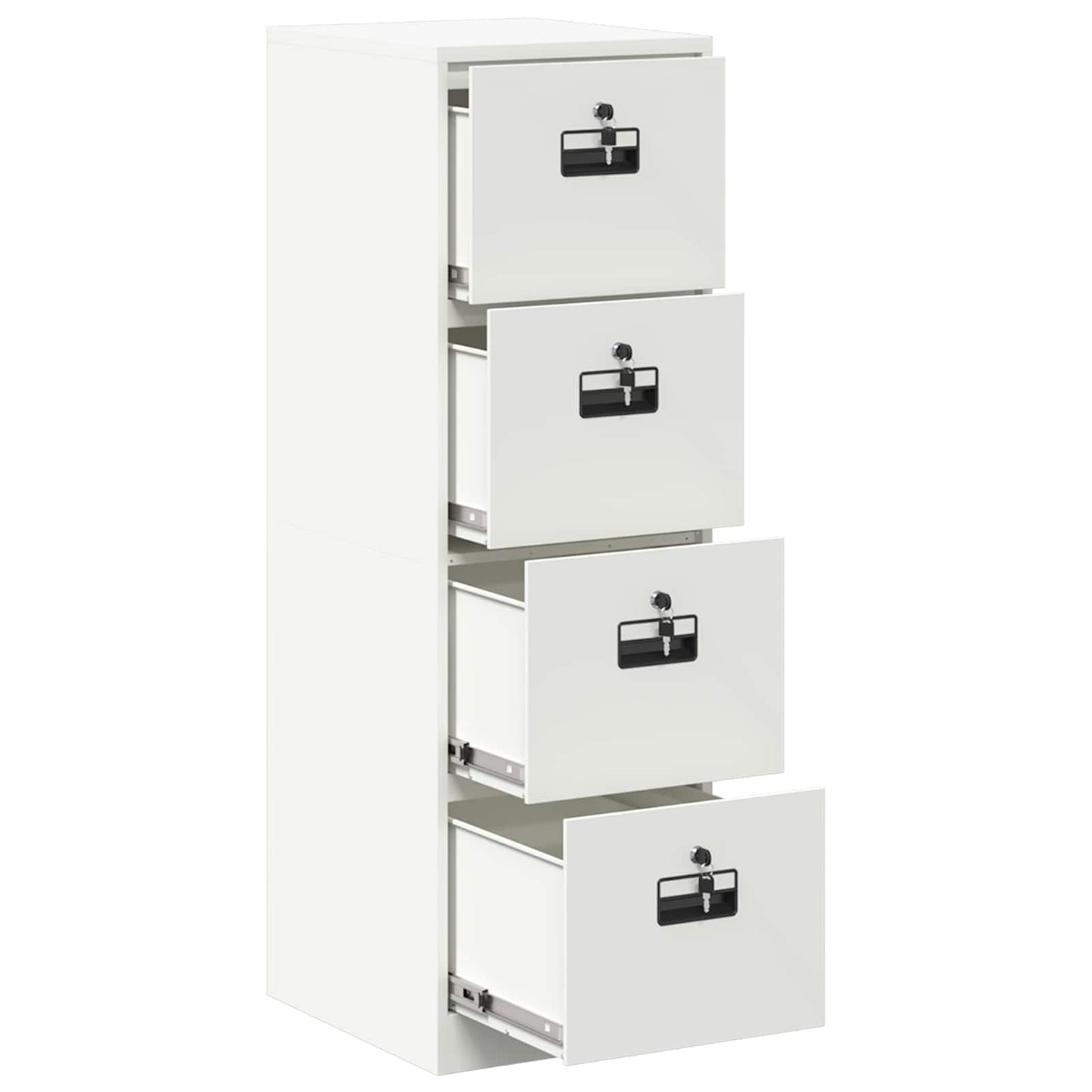File Cabinet Geometric White 44 x 50 x 139 cm Cold-Rolled Steel