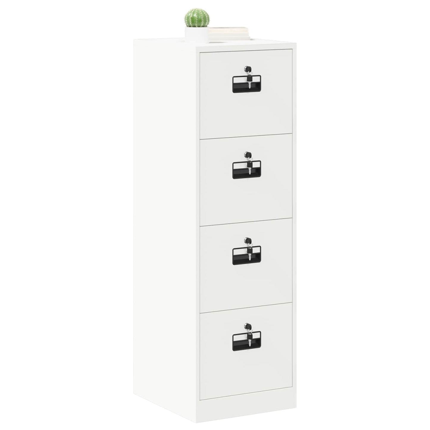 File Cabinet Geometric White 44 x 50 x 139 cm Cold-Rolled Steel