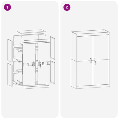 Storage Cabinet Black 90 x 40 x 140 cm Steel
