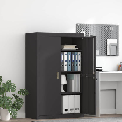 Storage Cabinet Black 90 x 40 x 140 cm Steel