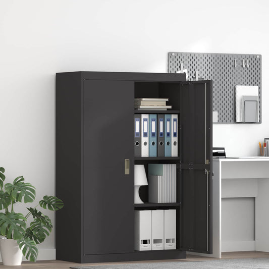 Storage Cabinet Black 90 x 40 x 140 cm Steel