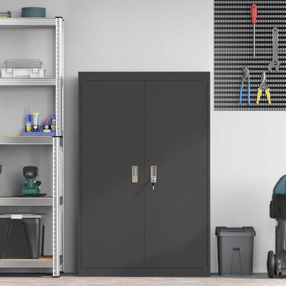 Storage Cabinet Black 90 x 40 x 140 cm Steel