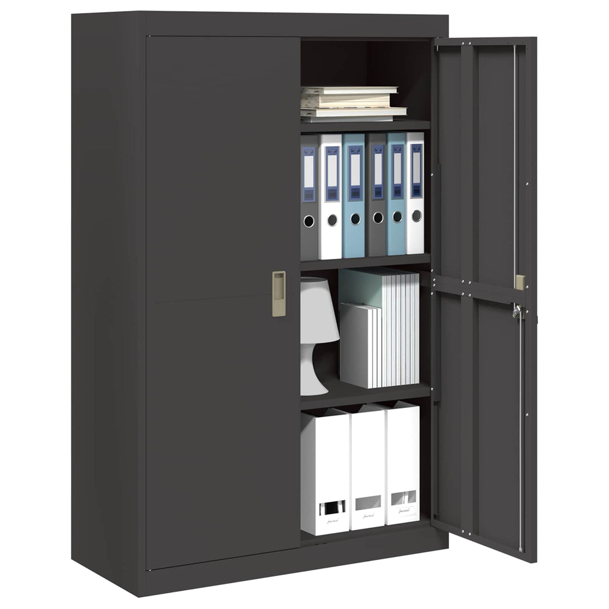 Storage Cabinet Black 90 x 40 x 140 cm Steel