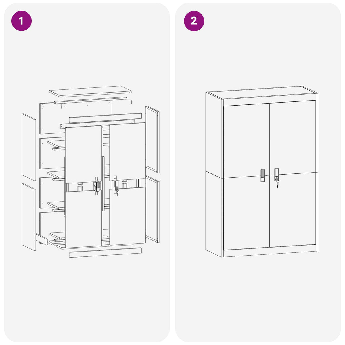 Storage Cabinet Pink 90 x 40 x 140 cm Steel