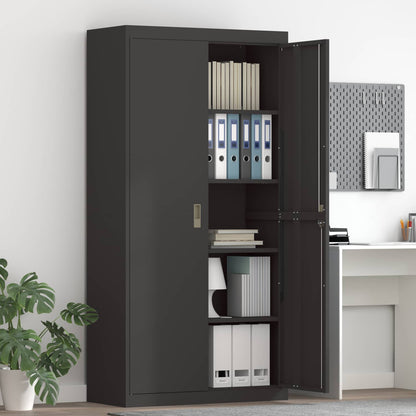 Storage Cabinet Black 90 x 40 x 180 cm Steel