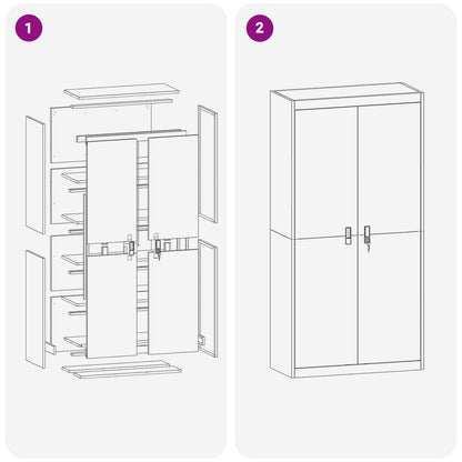 Storage Cabinet Pink 90 x 40 x 180 cm Steel