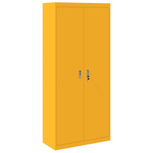 Storage Cabinet Mustard Yellow 90 x 40 x 200 cm Steel