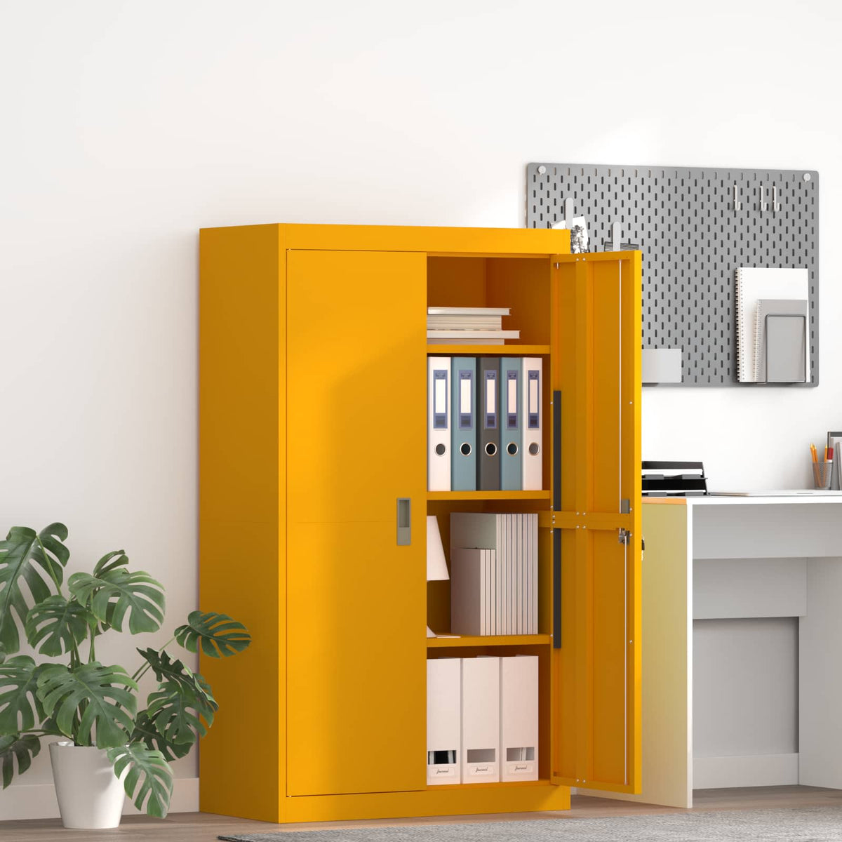 Storage Cabinet Mustard Yellow 80 x 40 x140 cm Steel