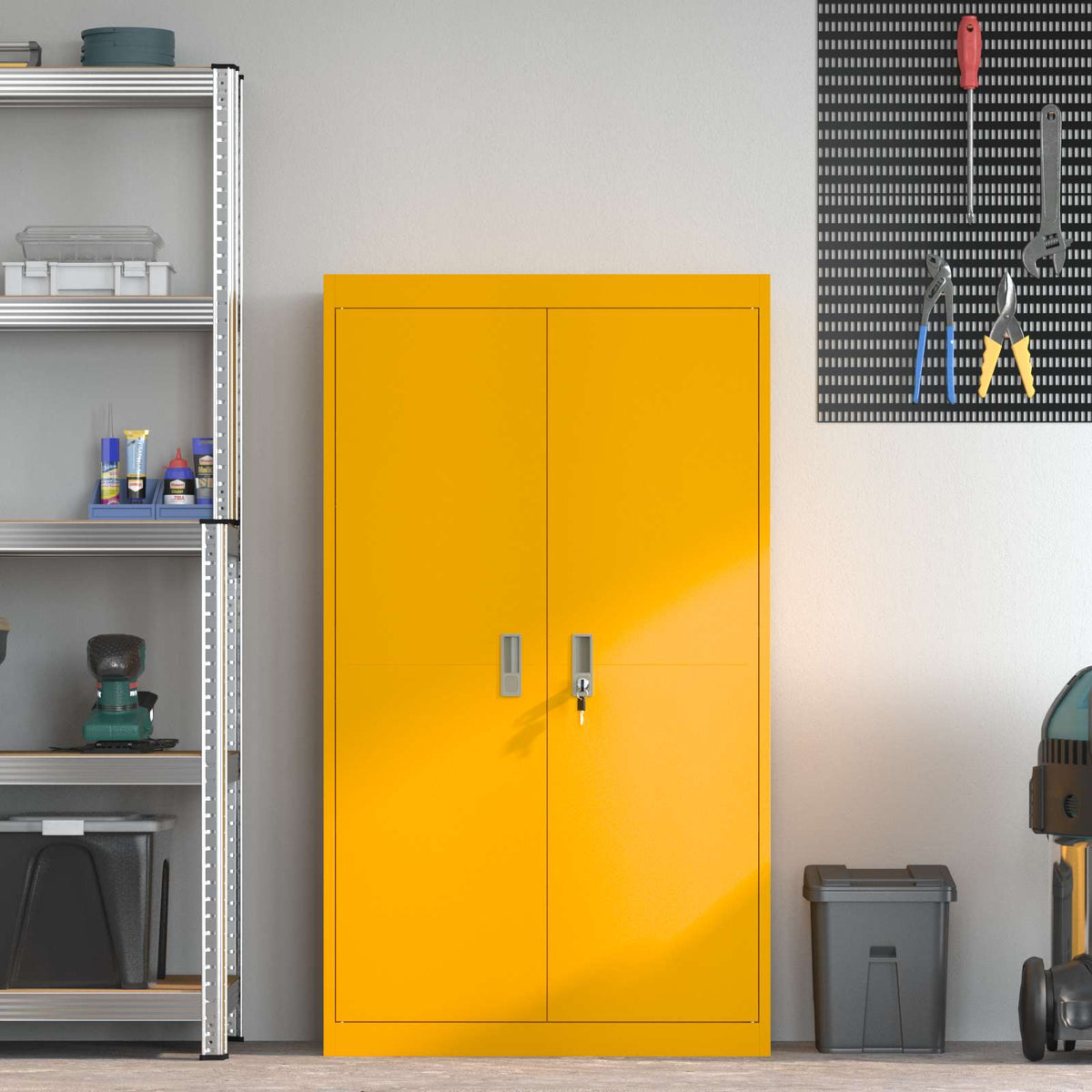 Storage Cabinet Mustard Yellow 80 x 40 x140 cm Steel