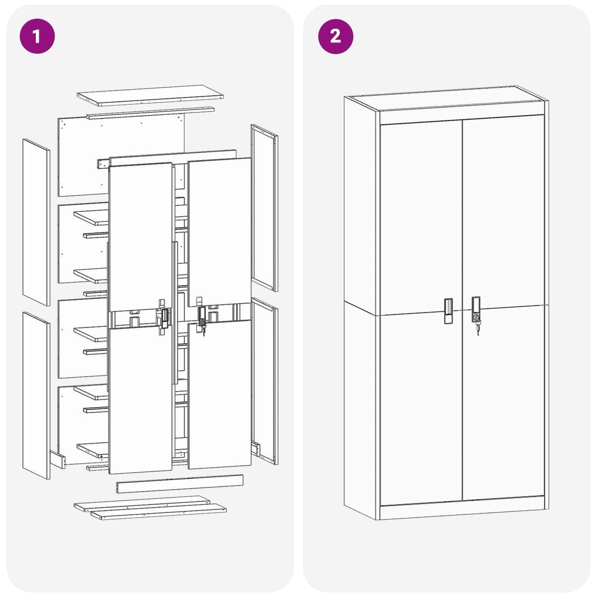 Storage Cabinet Pink 80 x 40 x180 cm Steel