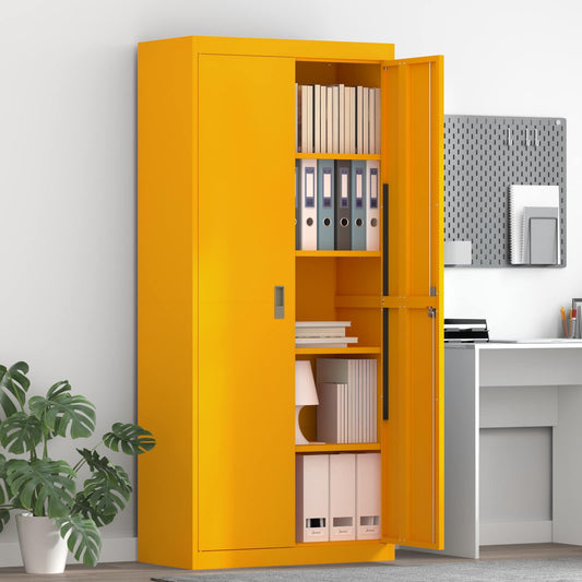 Storage Cabinet Mustard Yellow 80 x 40 x180 cm Steel