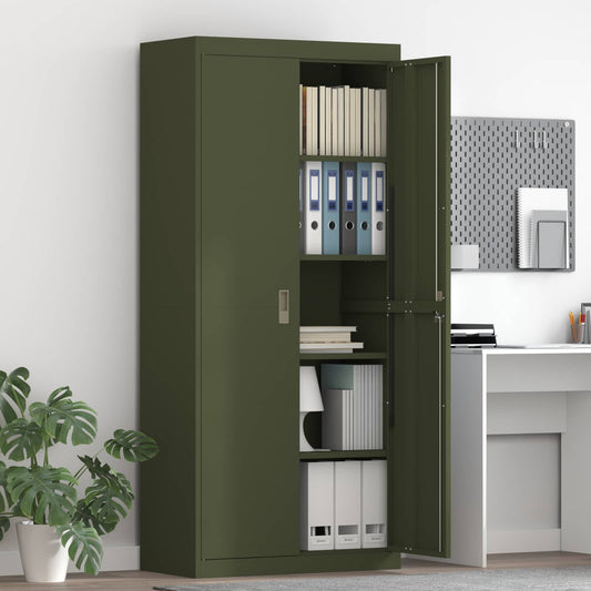 Storage Cabinet Olive Green 80 x 40 x180 cm Steel