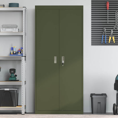 Storage Cabinet Olive Green 80 x 40 x180 cm Steel