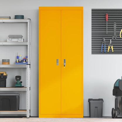 Storage Cabinet Mustard Yellow 80 x 40 x200 cm Steel