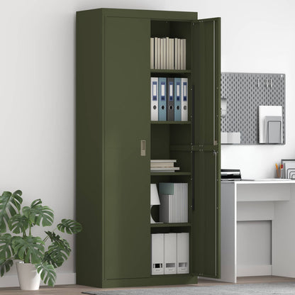 Storage Cabinet Olive Green 80 x 40 x200 cm Steel