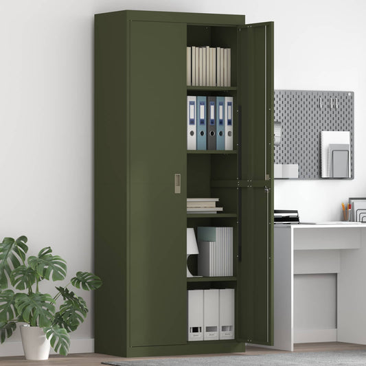 Storage Cabinet Olive Green 80 x 40 x200 cm Steel