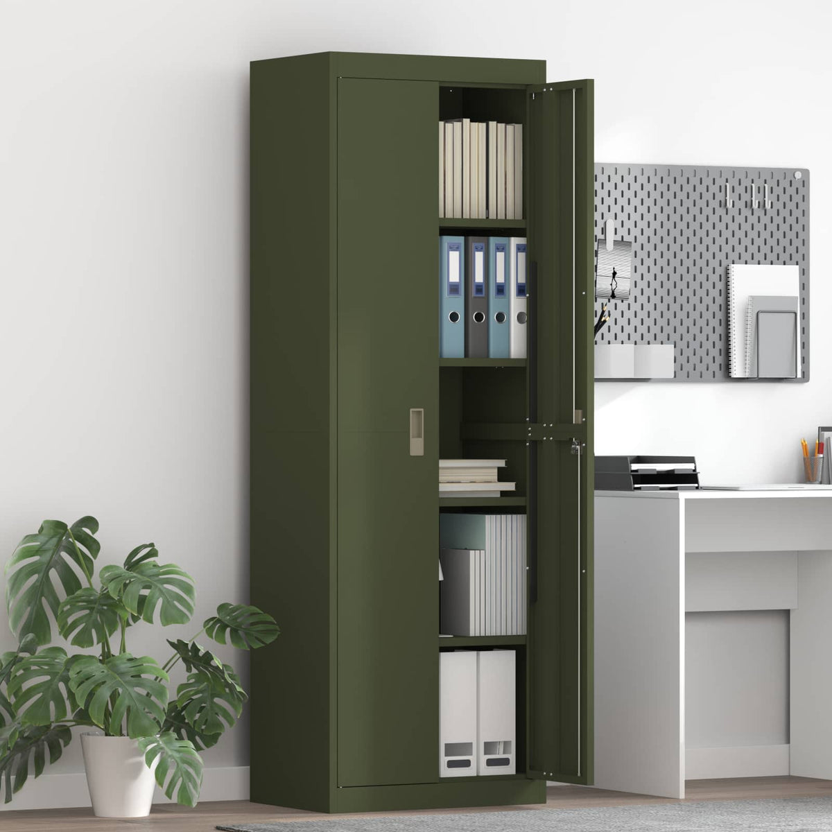 Storage Cabinet Olive Green 60 x 40 x180 cm Steel