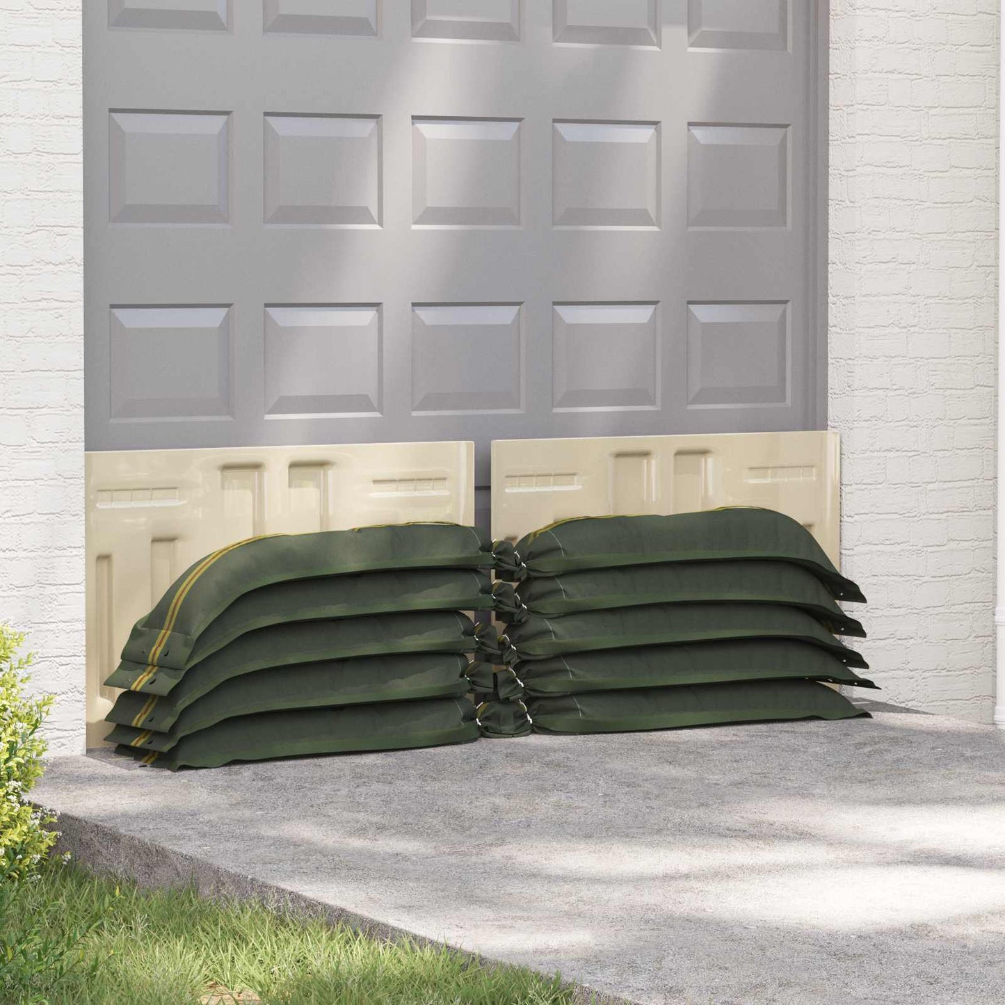 Sandbags 25 pcs Dark Green 100 x 25 cm HDPE