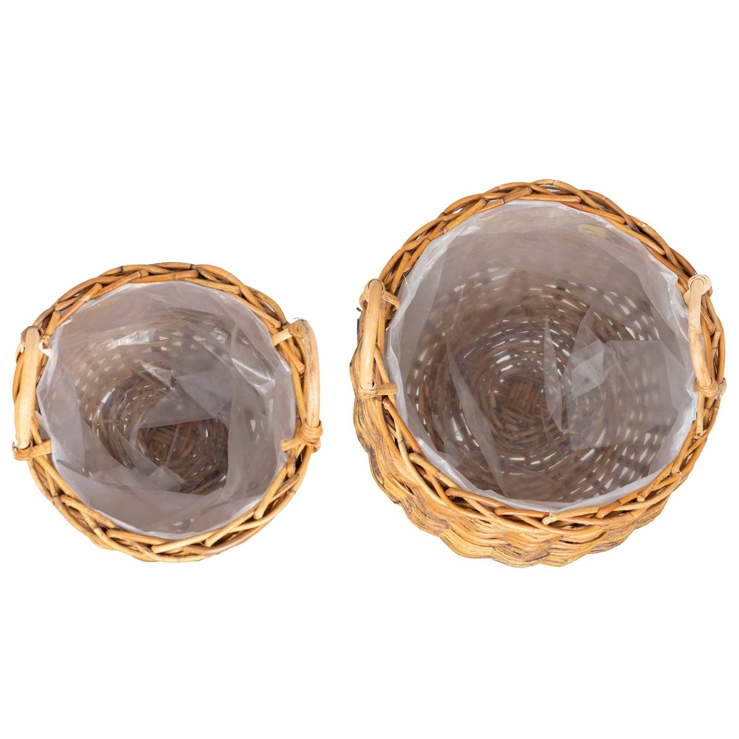 Planter Basket with Storage 2 pcs Brown Lacak Rattan