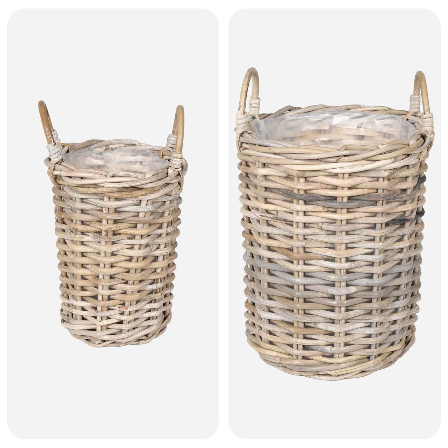 Planter Basket with Storage 2 pcs Grey