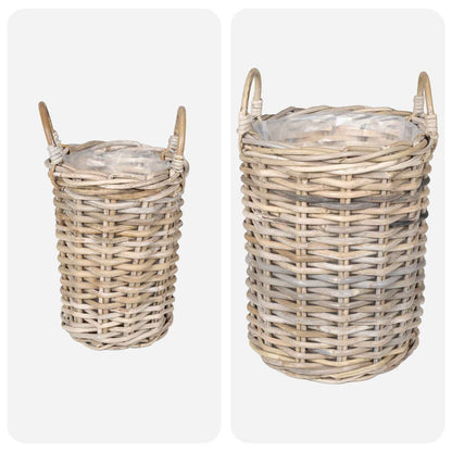 Planter Basket with Storage 2 pcs Grey