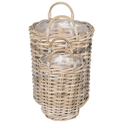Planter Basket with Storage 2 pcs Grey