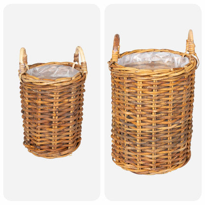 Planter Basket with Storage 2 pcs Brown