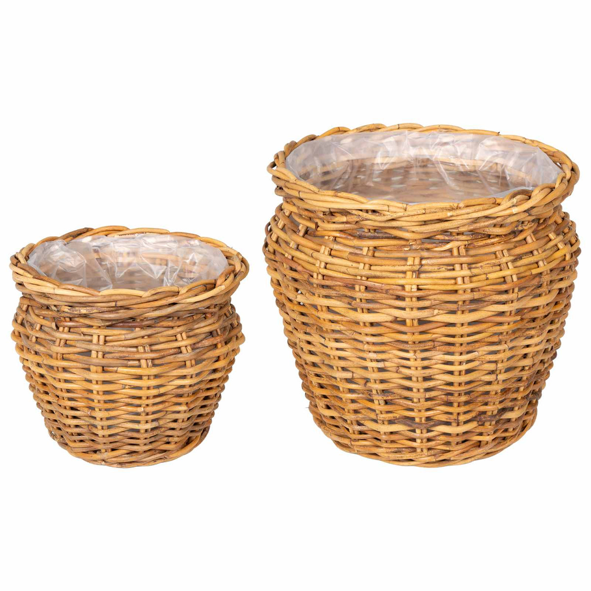 Planter Basket GENDT 2 pcs Natural Brown Kubu Rattan