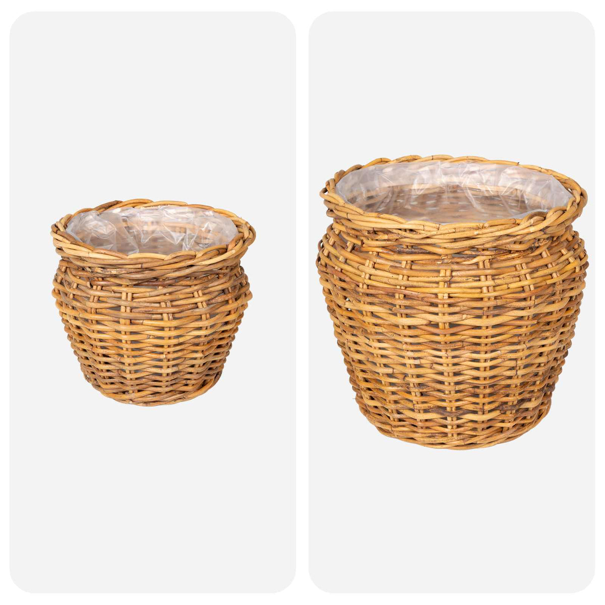 Planter Basket GENDT 2 pcs Natural Brown Kubu Rattan