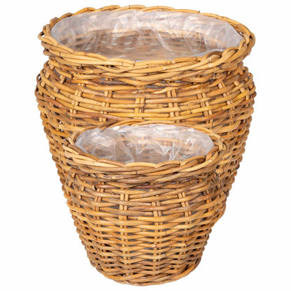 Planter Basket GENDT 2 pcs Natural Brown Kubu Rattan