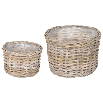 Planter Basket with Storage 2 pcs Grey