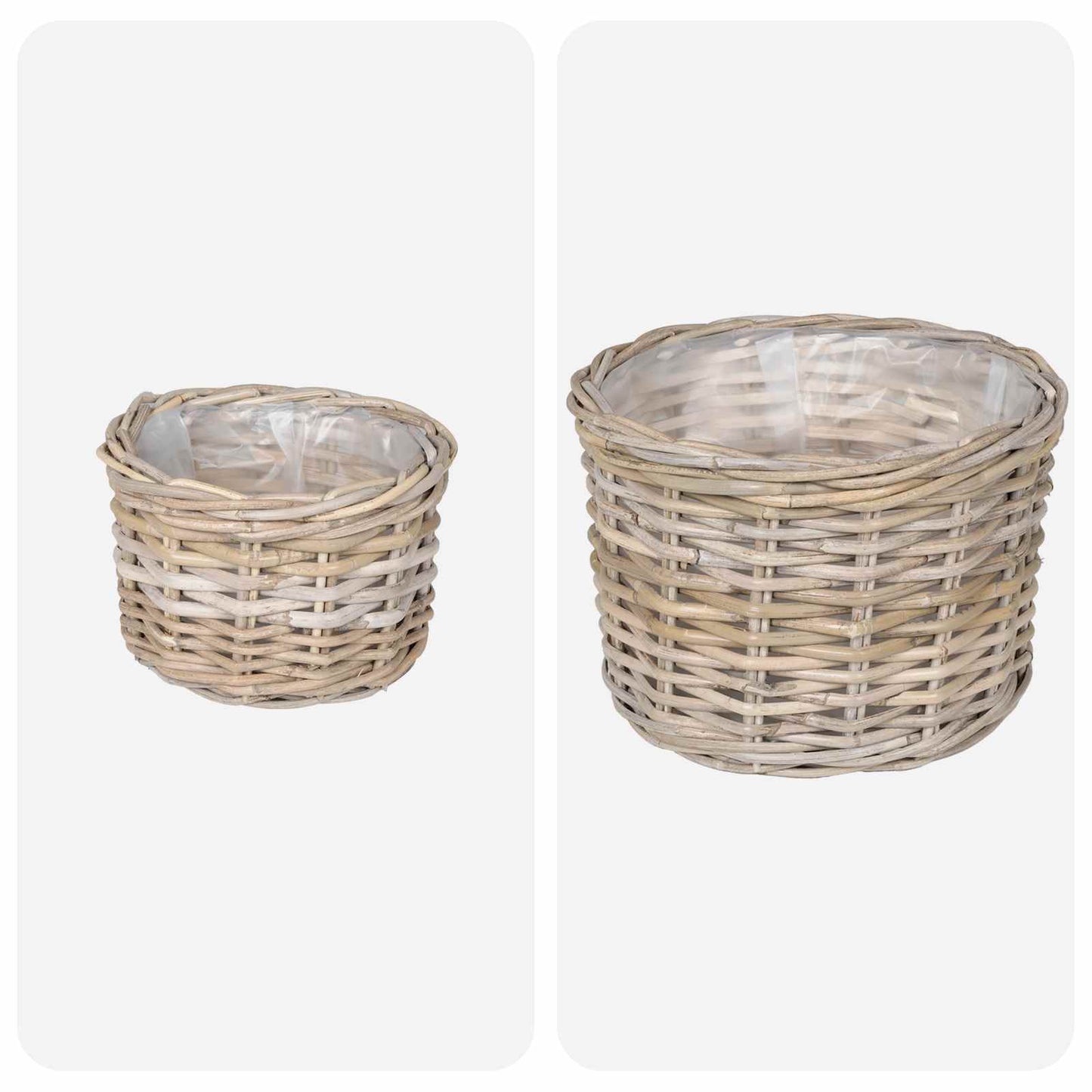 Planter Basket with Storage 2 pcs Grey