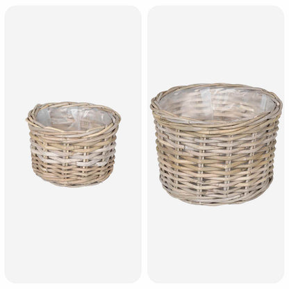 Planter Basket with Storage 2 pcs Grey