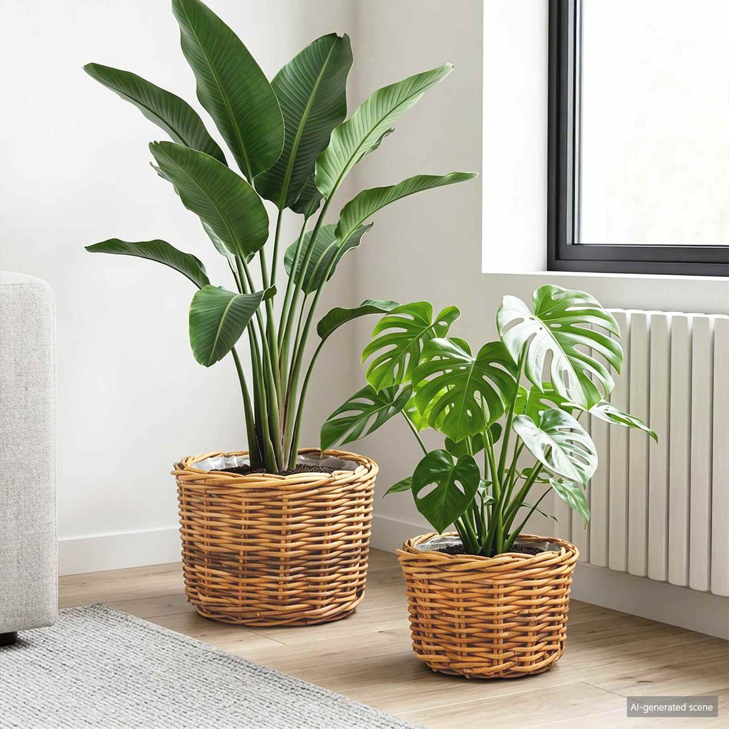 Planter Basket with Storage 2 pcs Brown