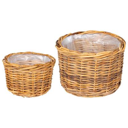 Planter Basket with Storage 2 pcs Brown
