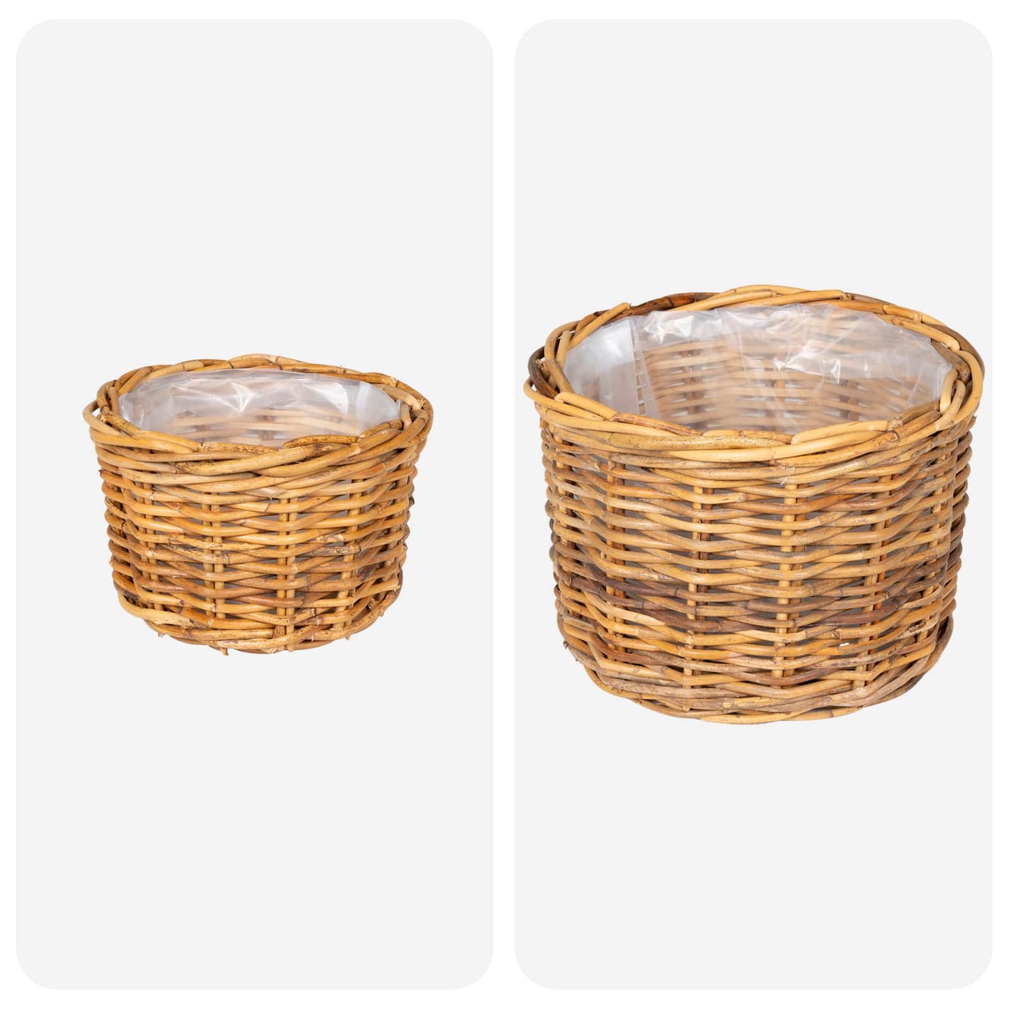 Planter Basket with Storage 2 pcs Brown