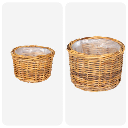 Planter Basket with Storage 2 pcs Brown