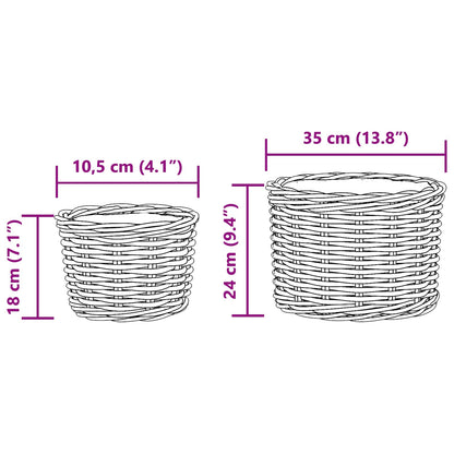 Planter Basket with Storage 2 pcs Brown
