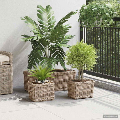 Planter Basket with Storage 3 pcs Grey