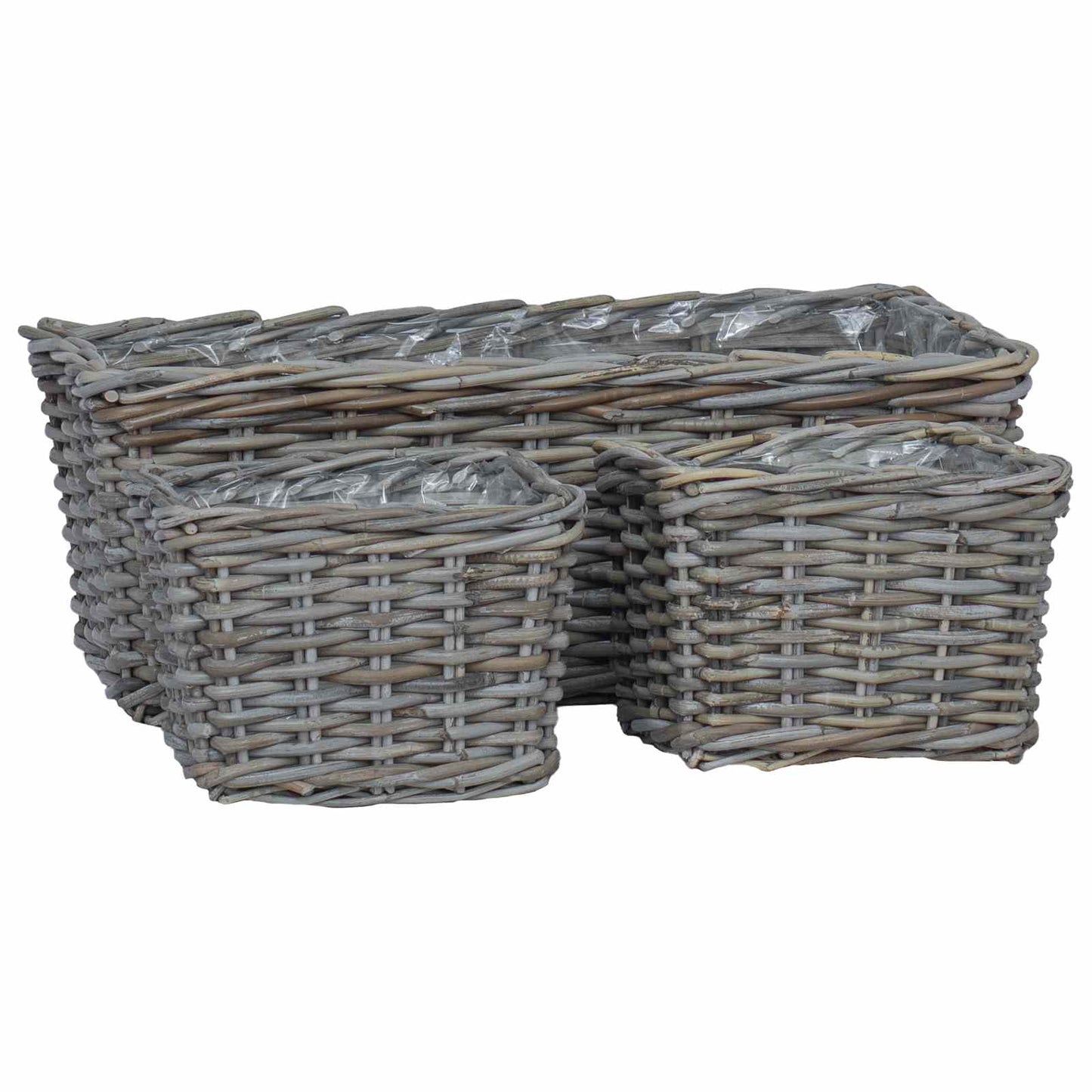 Planter Basket with Storage 3 pcs Grey