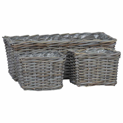 Planter Basket with Storage 3 pcs Grey