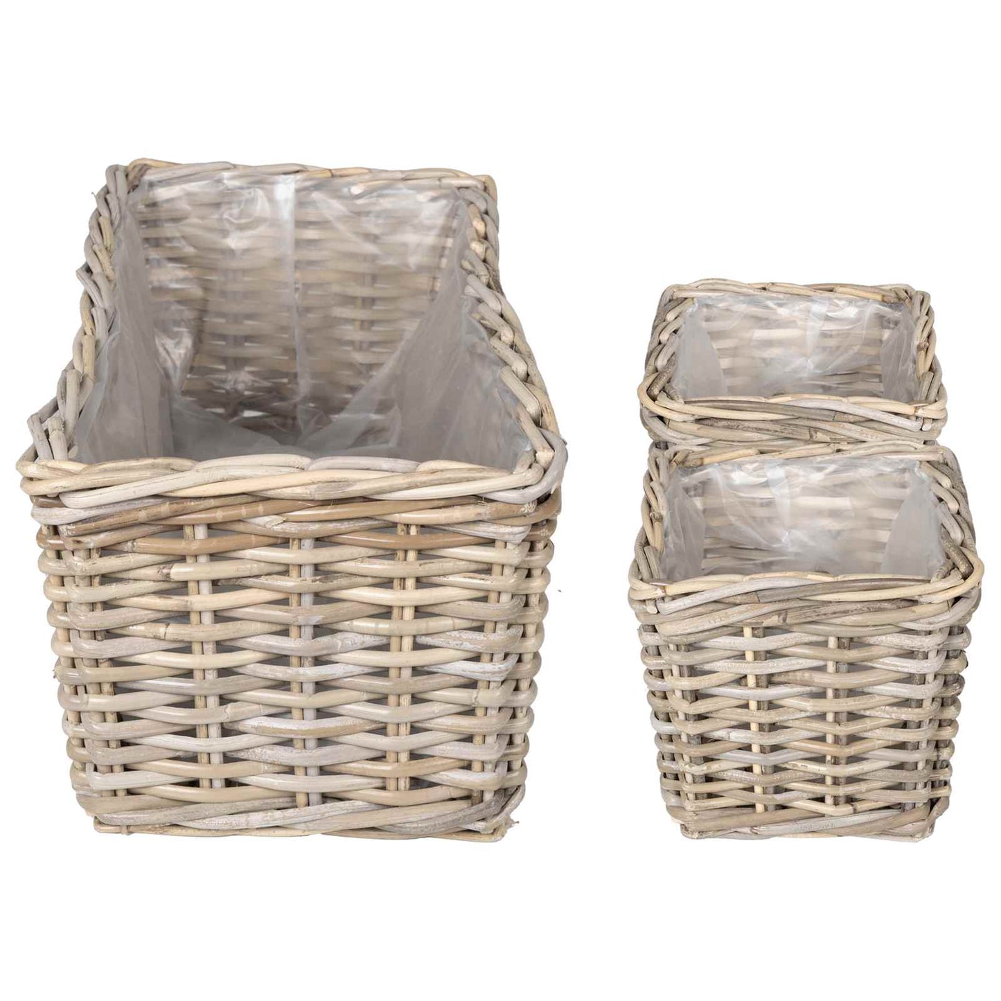 Planter Basket with Storage 3 pcs Grey