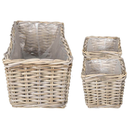 Planter Basket with Storage 3 pcs Grey
