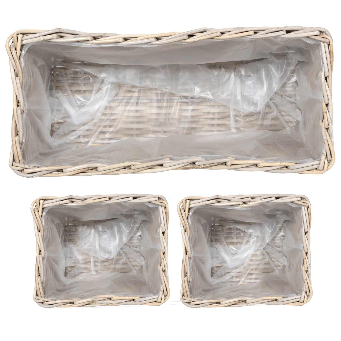 Planter Basket with Storage 3 pcs Grey