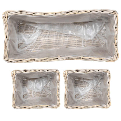 Planter Basket with Storage 3 pcs Grey