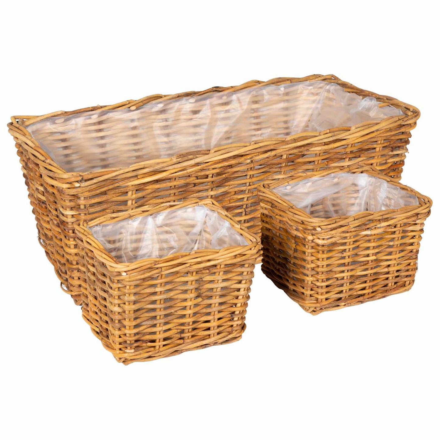 Planter Basket with Storage 3 pcs Brown
