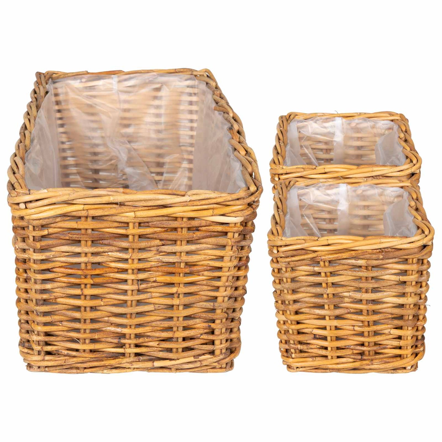Planter Basket with Storage 3 pcs Brown